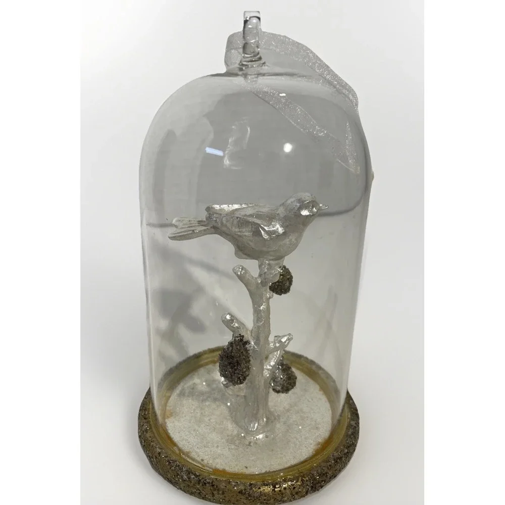 Vintage Glass Christmas BELL JAR Ornament 5